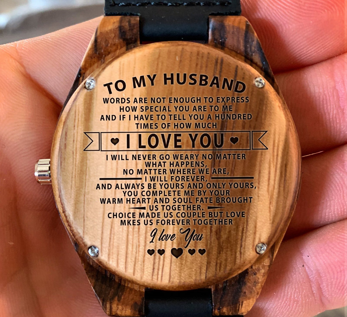 To My Husband - Words Are Not Enough to Express How Special You Are to Me - Wooden Watch