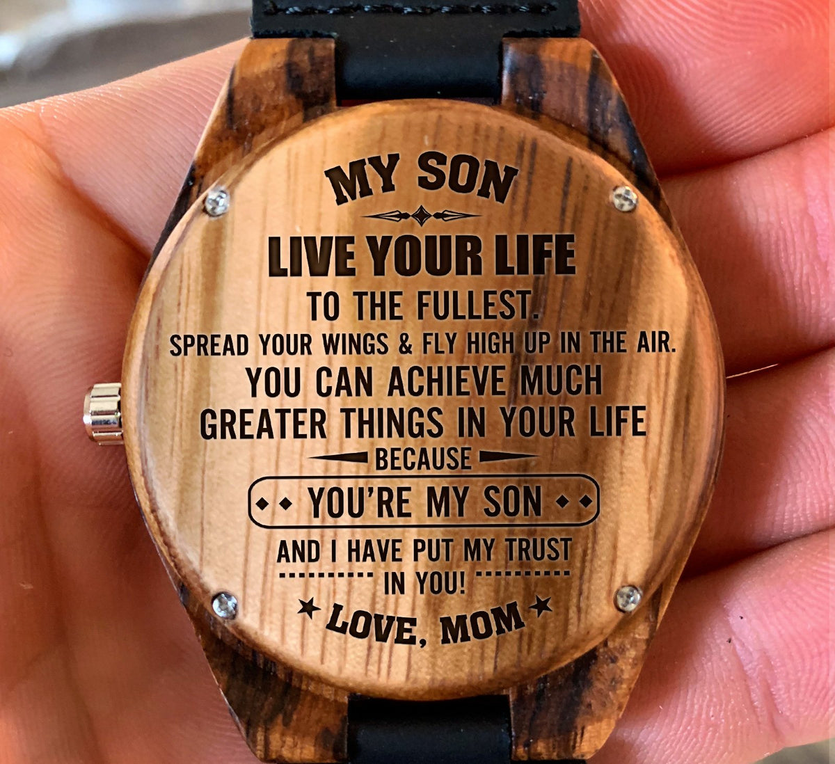 To My Son - Live Your Life to the Fullest - Wooden Watch