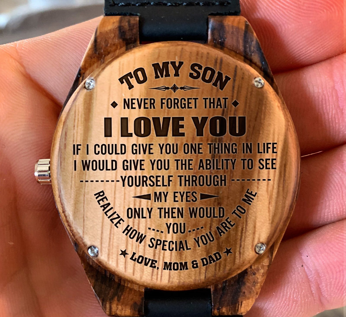 To My Son - If I Could Give You One Thing in Life - Wooden Watch