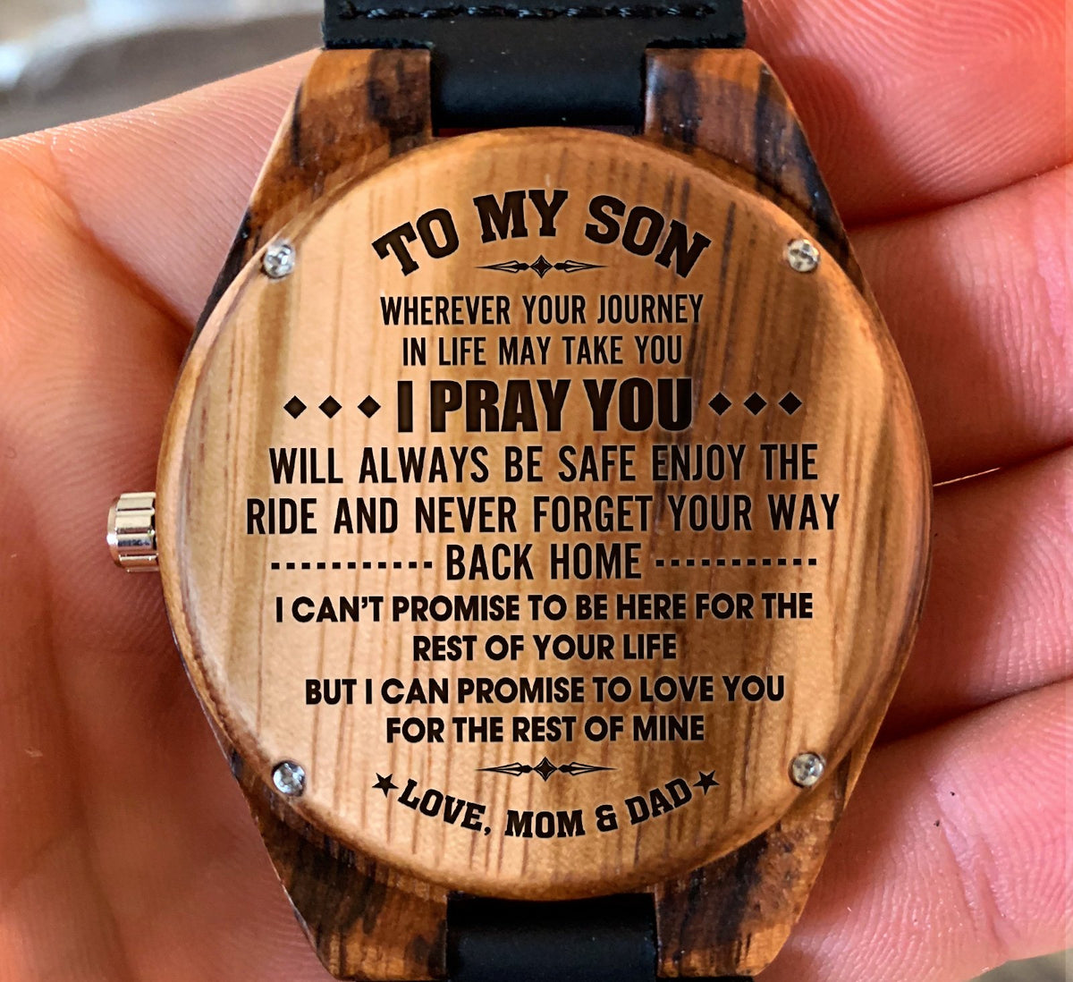 To My Son - I Pray You Will Always Be Safe - Wooden Watch