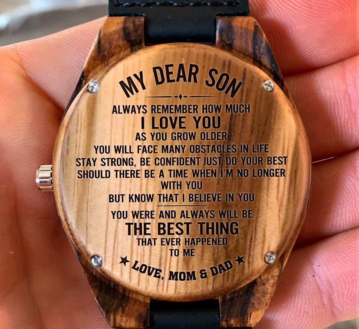 To My Son - Stay Strong, Be Confident Just Do Your Best - Wooden Watch