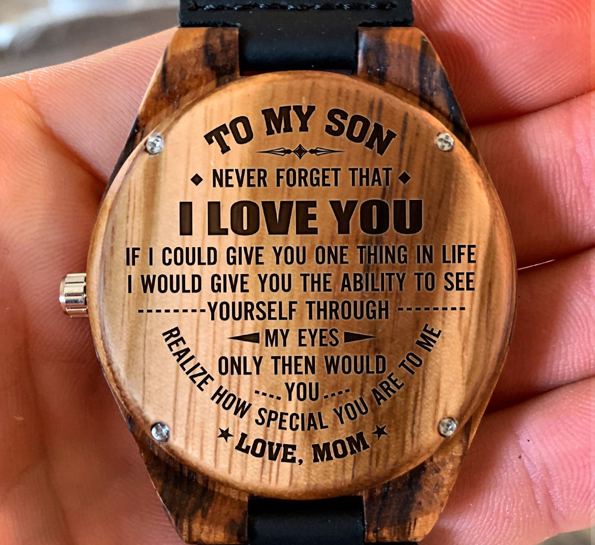 To My Son - Never Forget That I LOVE YOU - Wooden Watch