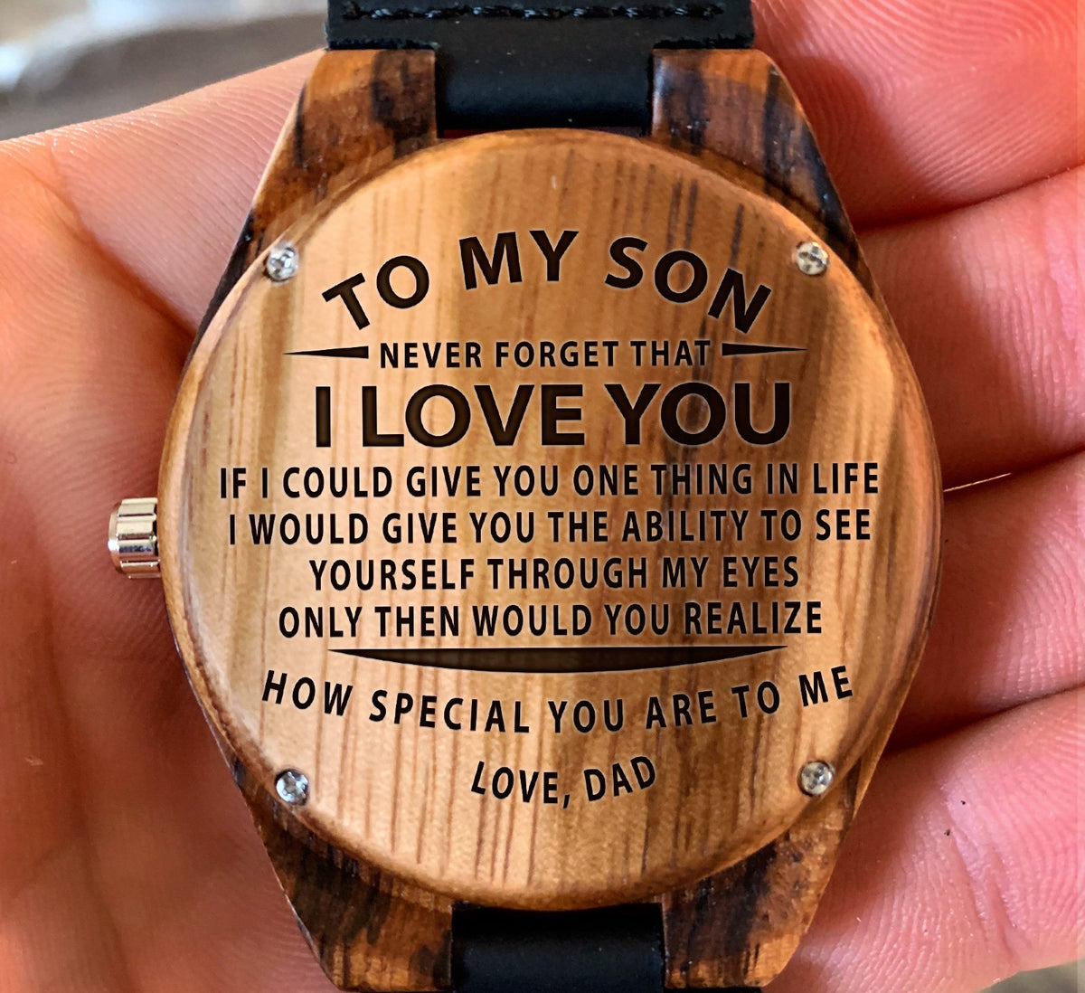 To My Son - If I Could Give You One Thing in Life - Wooden Watch