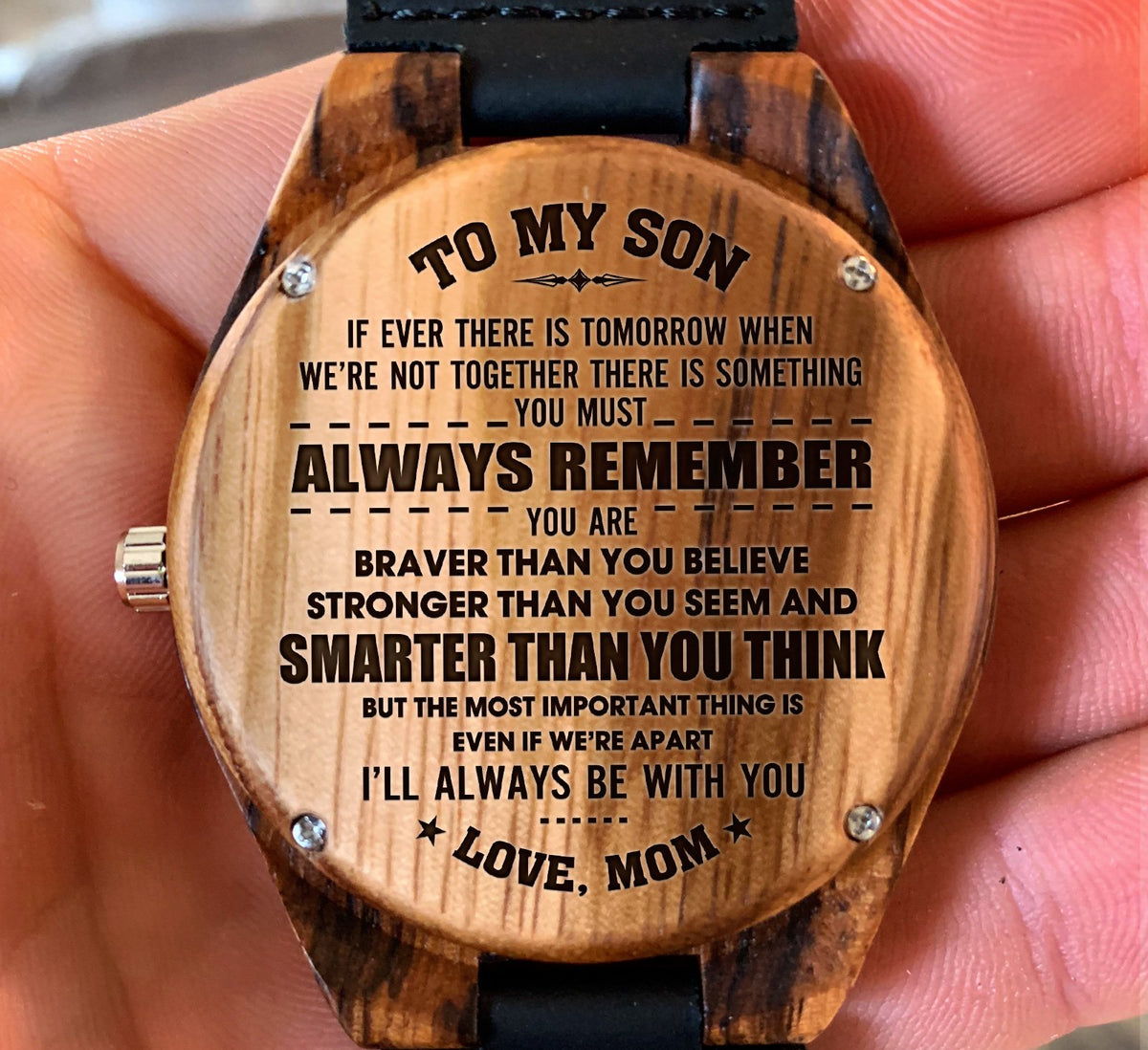 To My Son - Never Forget I Love You - Wooden Watch