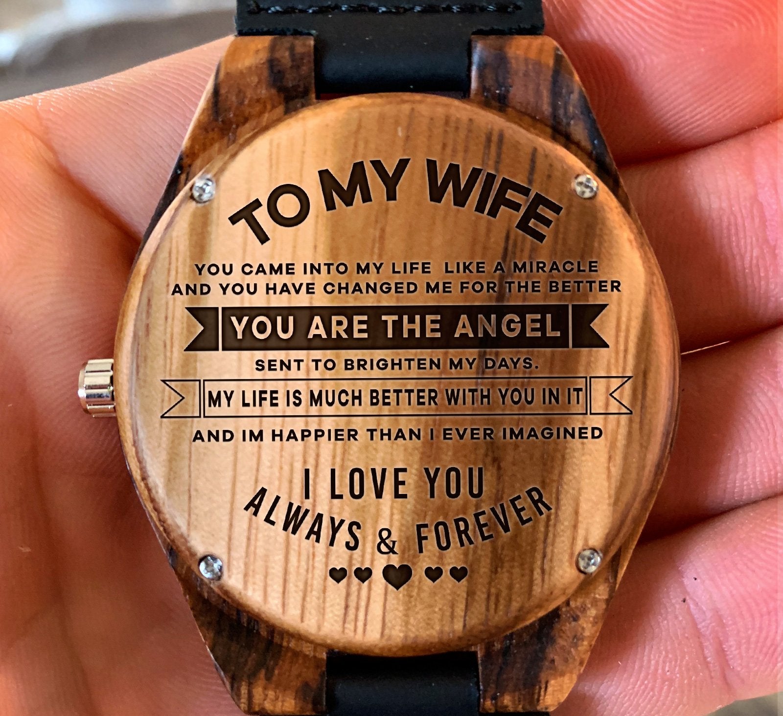 Engraved watch for wife online