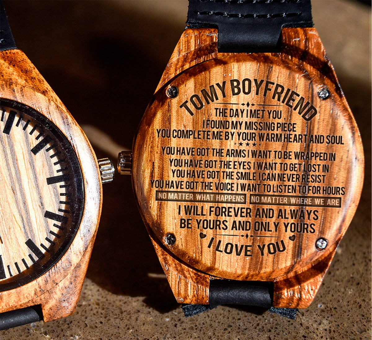 To My Boyfriend - The Day I Met You I Found My Missing Piece - Wooden Watch