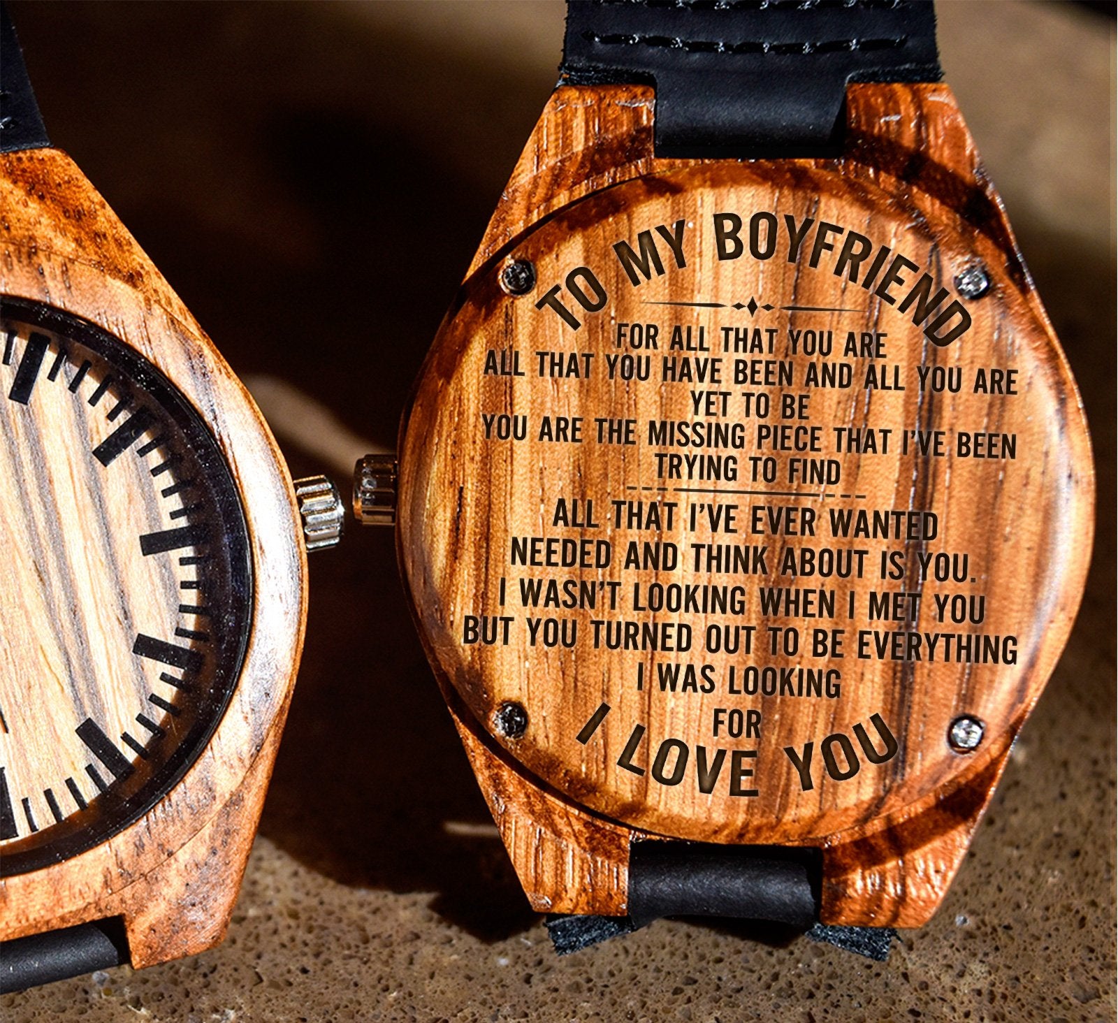 Engraved wooden watches for boyfriend hot sale