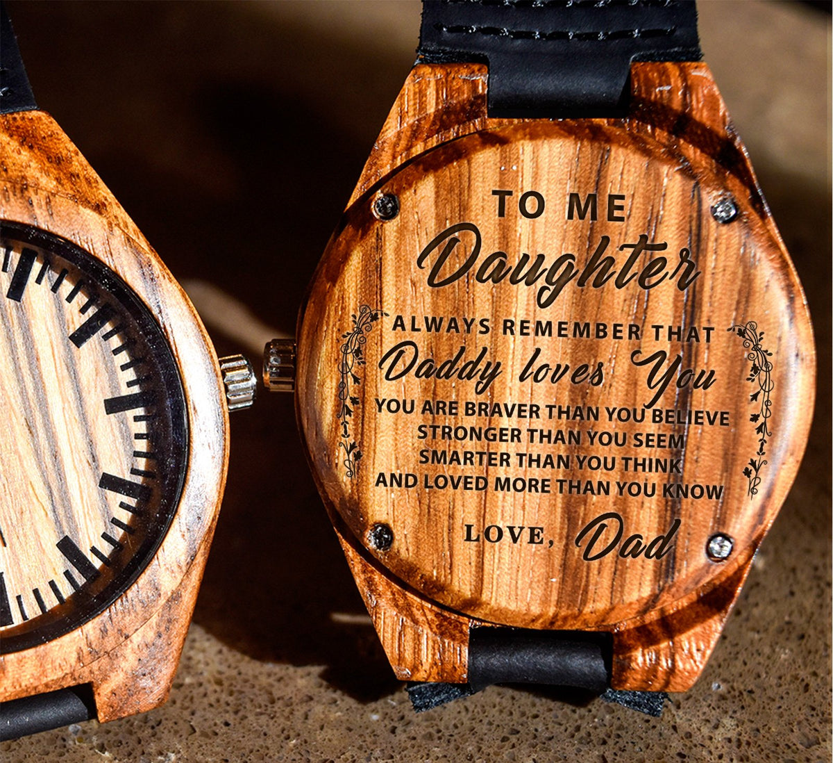 To My Daughter - Always Remember That Daddy Loves You - Wooden Watch