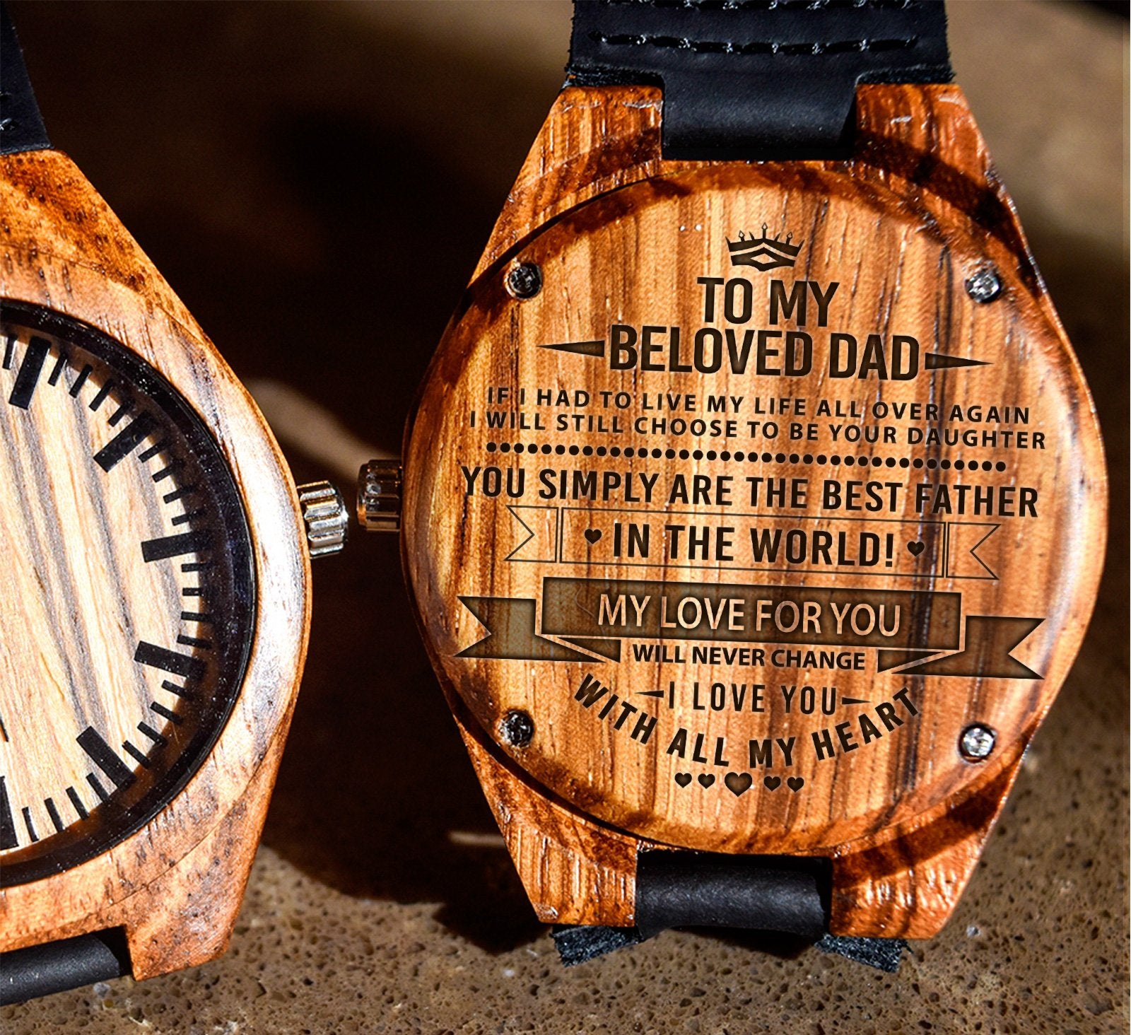 Engraved watches for 2025 dad from daughter