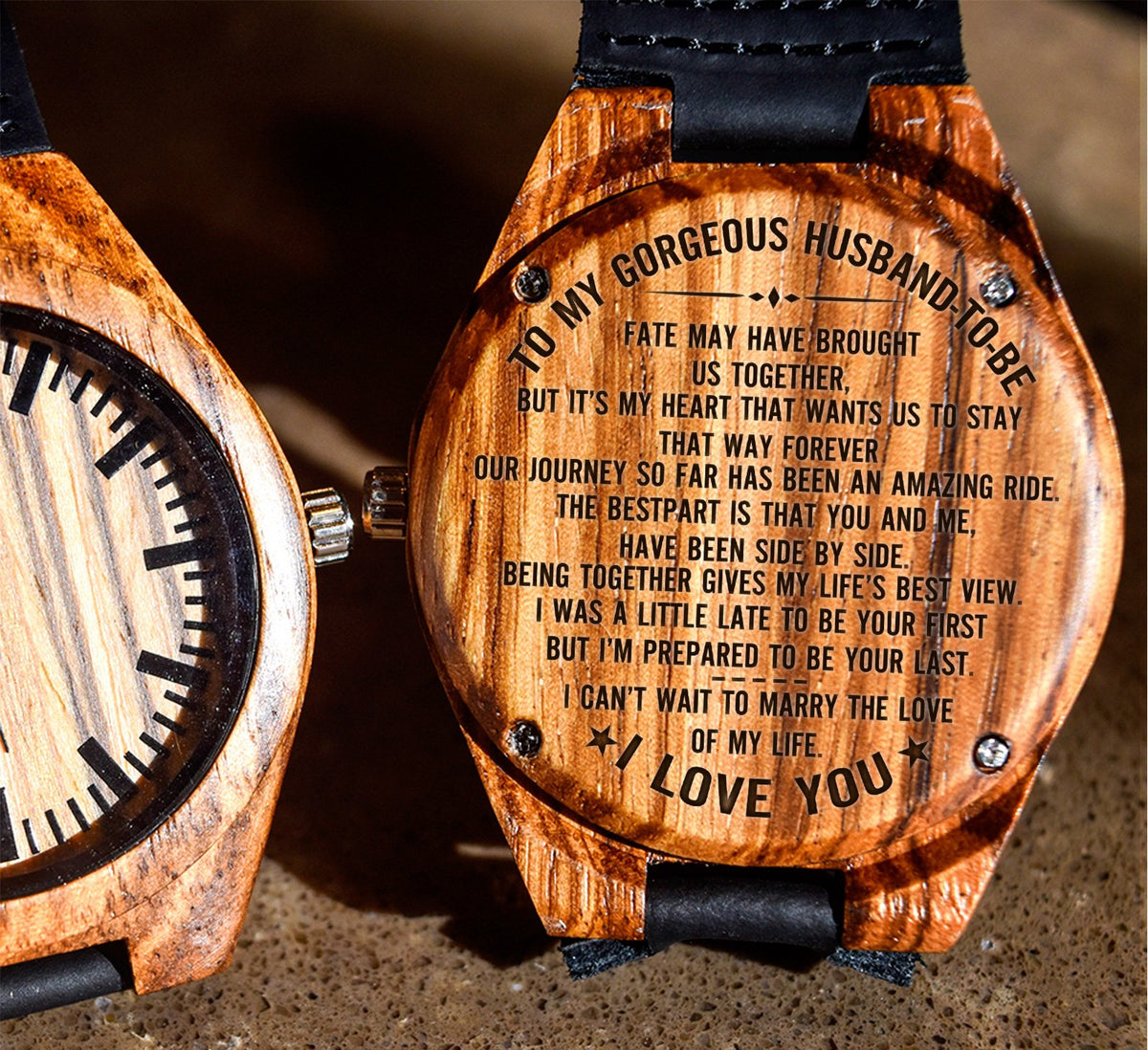 To My Fiance - Our Journey So Far Has Been An Amazing Ride - Wooden Watch