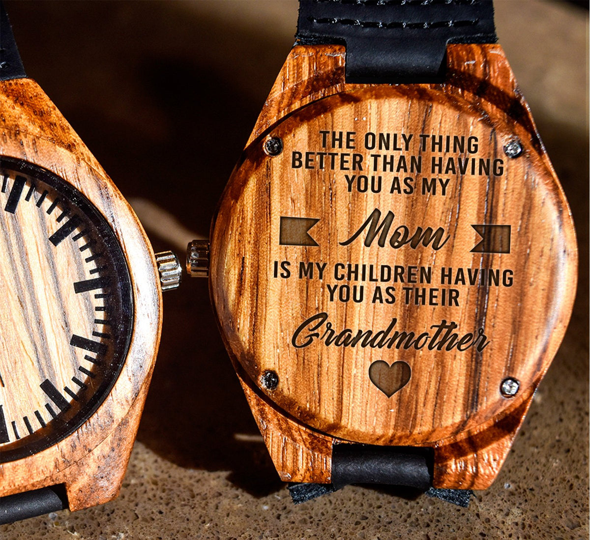 To My Grandma - Only Thing Better Than Having You As My Mom - Wooden Watch