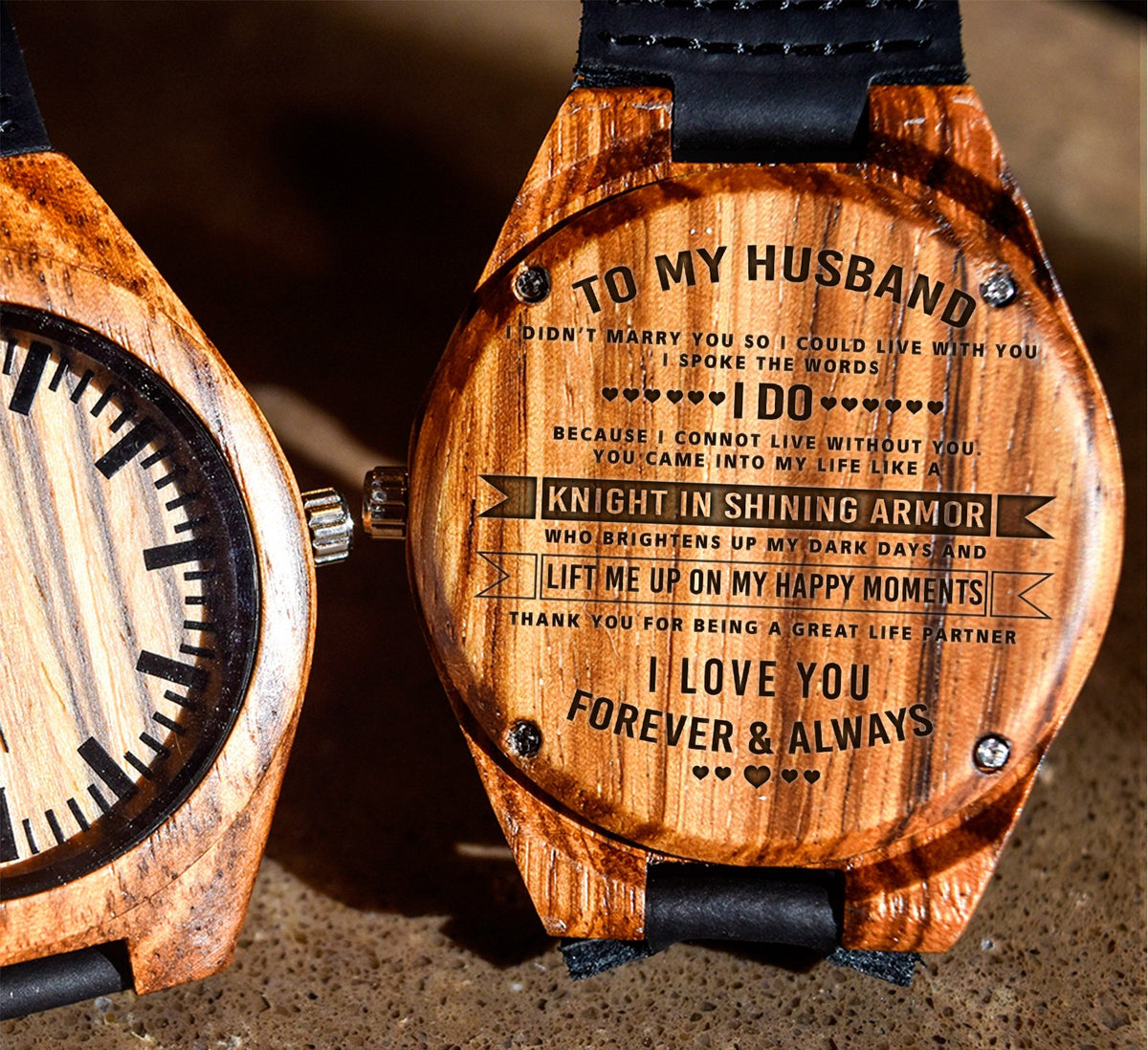 To My Husband - You Came into My Life Like A Knight in Shining Armor - Wooden Watch