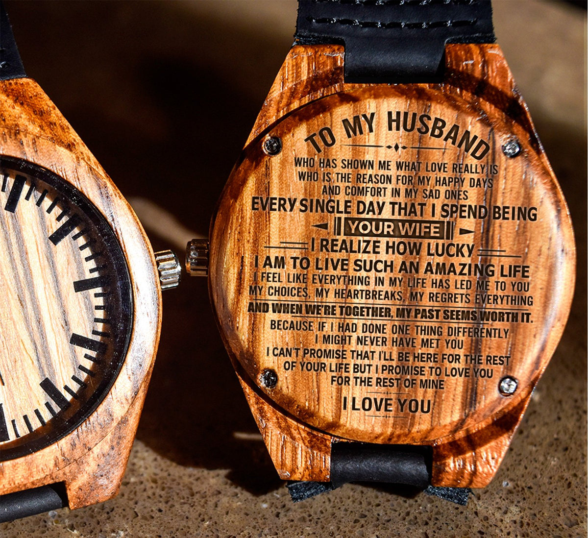 To My Husband - How Lucky I Am To Live Such An Amazing Life - Wooden Watch