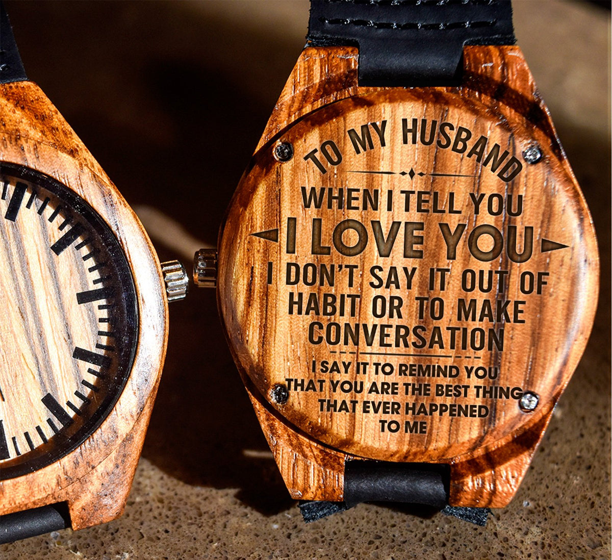 To My Husband - The Best Thing That Ever Happened To Me - Wooden Watch