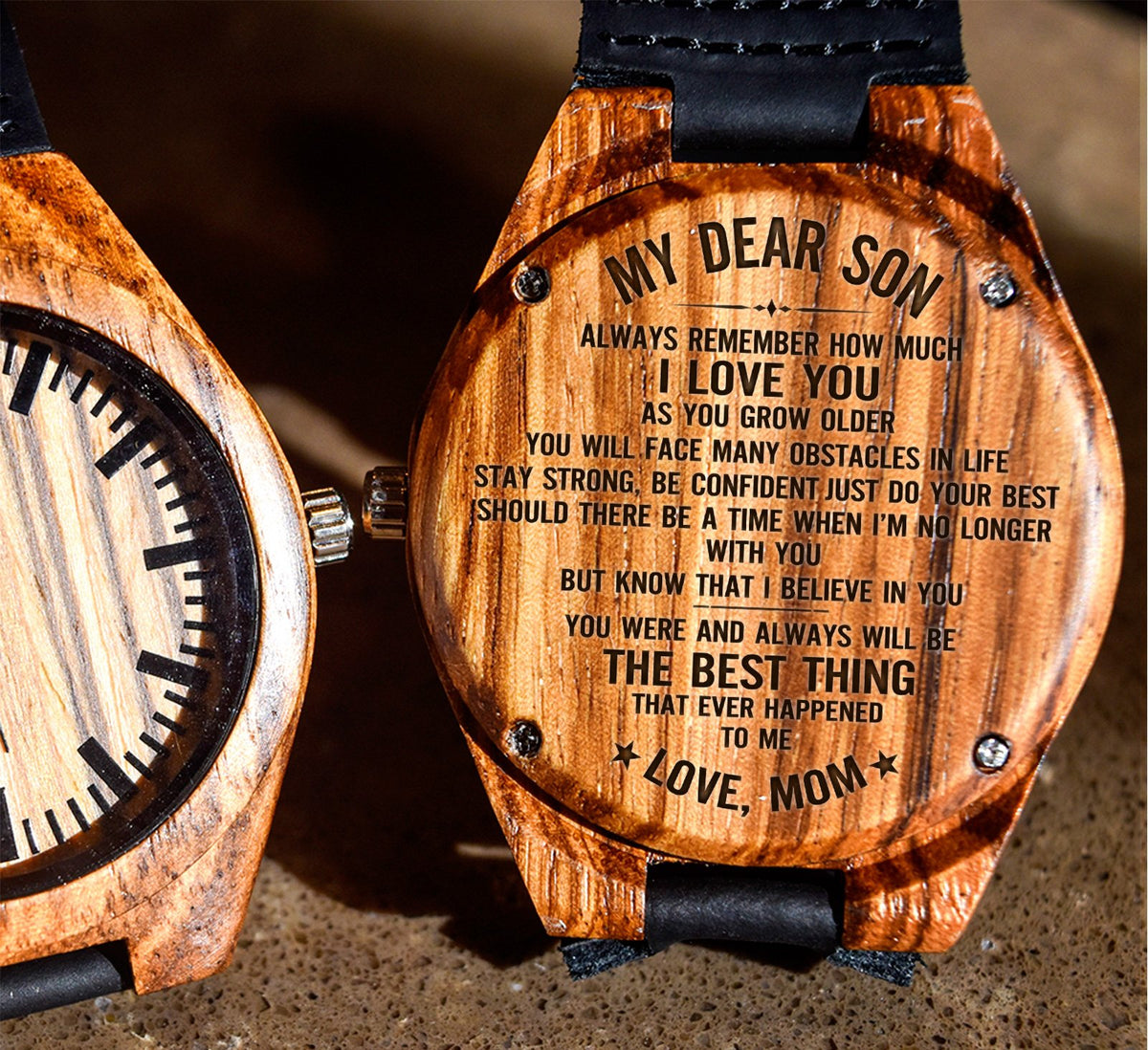 To My Son - Stay Strong Be Confident Just Do Your Best - Wooden Watch