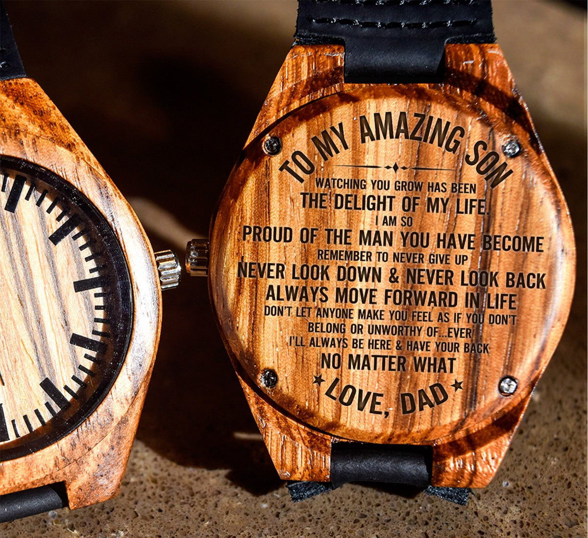 To My Son - Watching You Grow Has Been the Delight of My Life - Wooden Watch