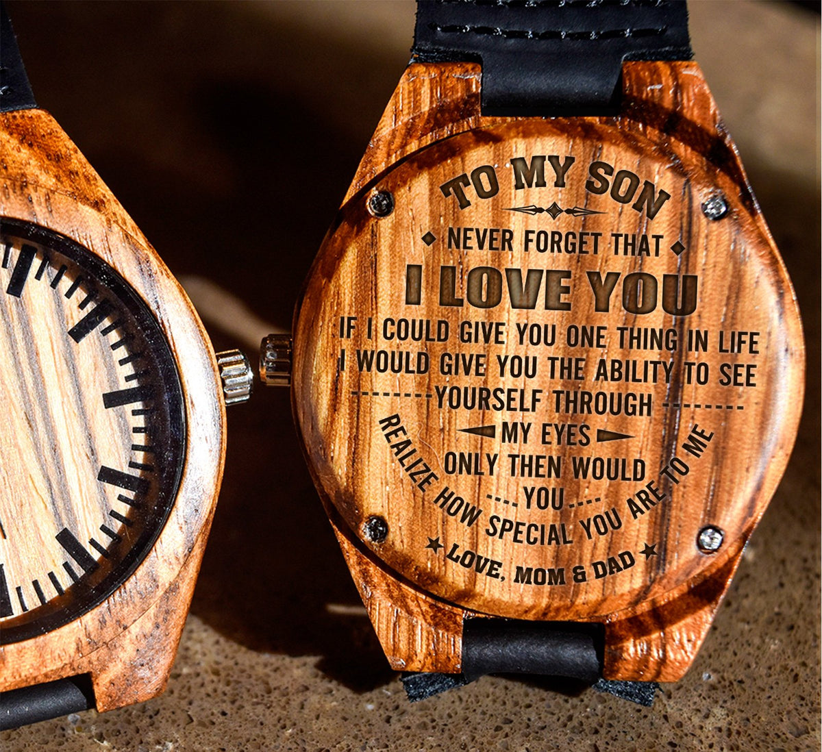 To My Son - If I Could Give You One Thing in Life - Wooden Watch