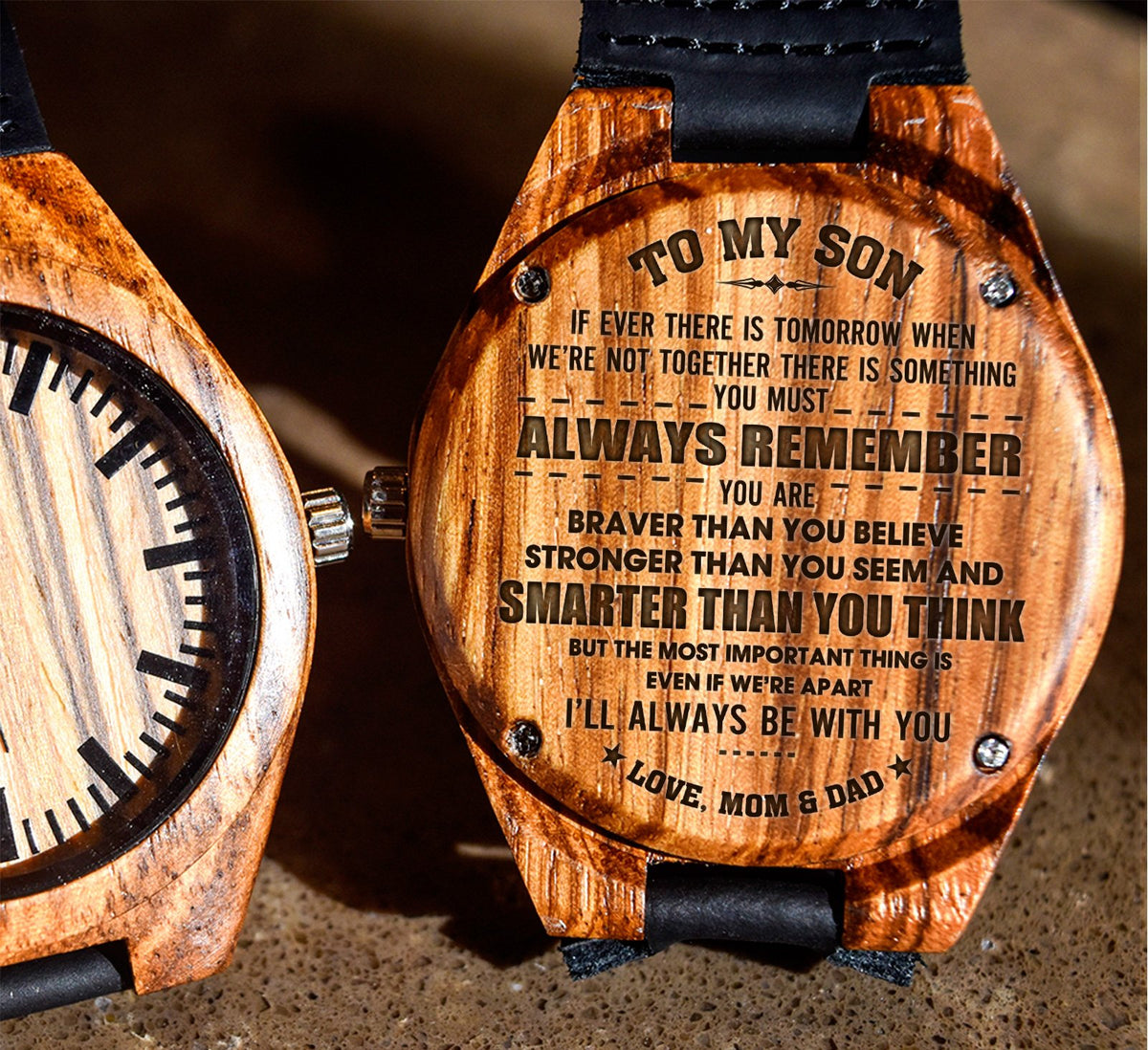 To My Son - You Are Braver Than You Believe - Wooden Watch