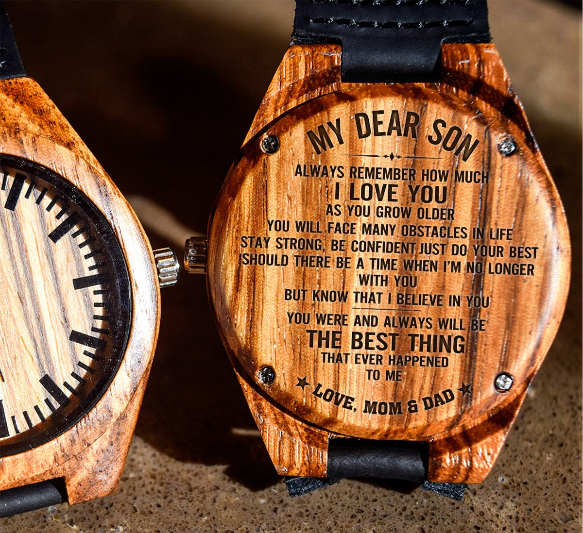 To My Son - Stay Strong, Be Confident Just Do Your Best - Wooden Watch