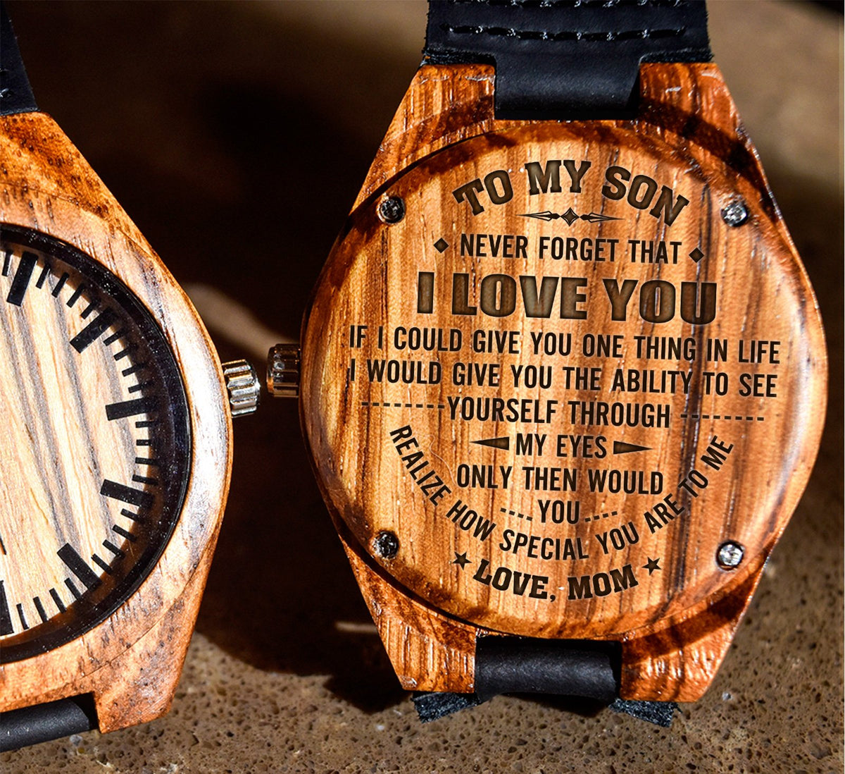 To My Son - Never Forget That I LOVE YOU - Wooden Watch