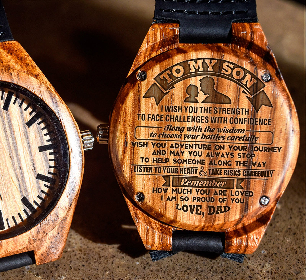 To My Son - I Wish You The Strength to Face Challenges with Confidence - Wooden Watch