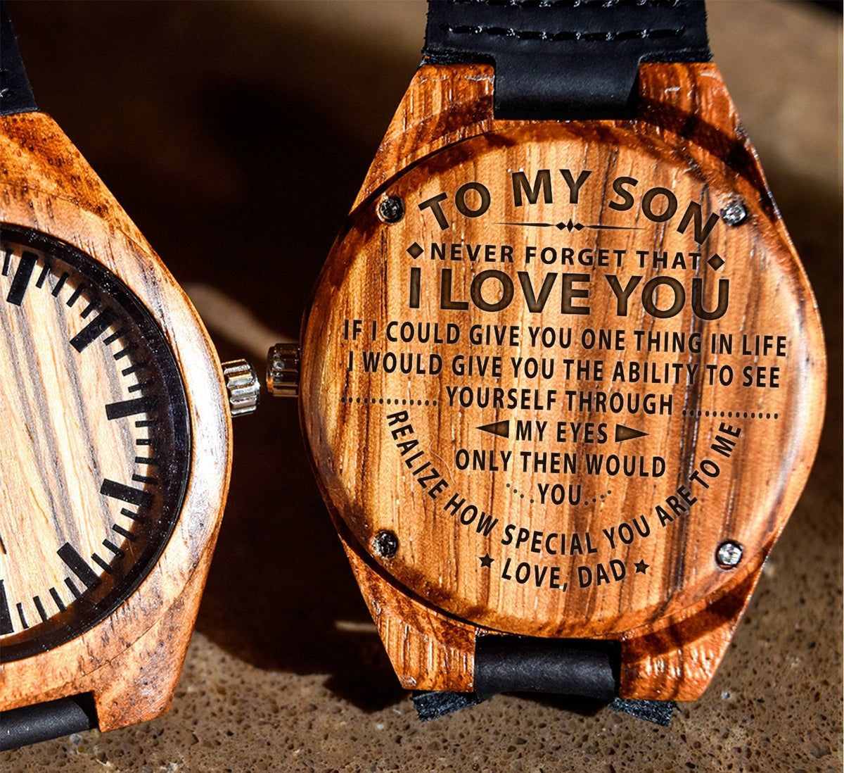 To My Son - Never Forget That I LOVE YOU - Wooden Watch