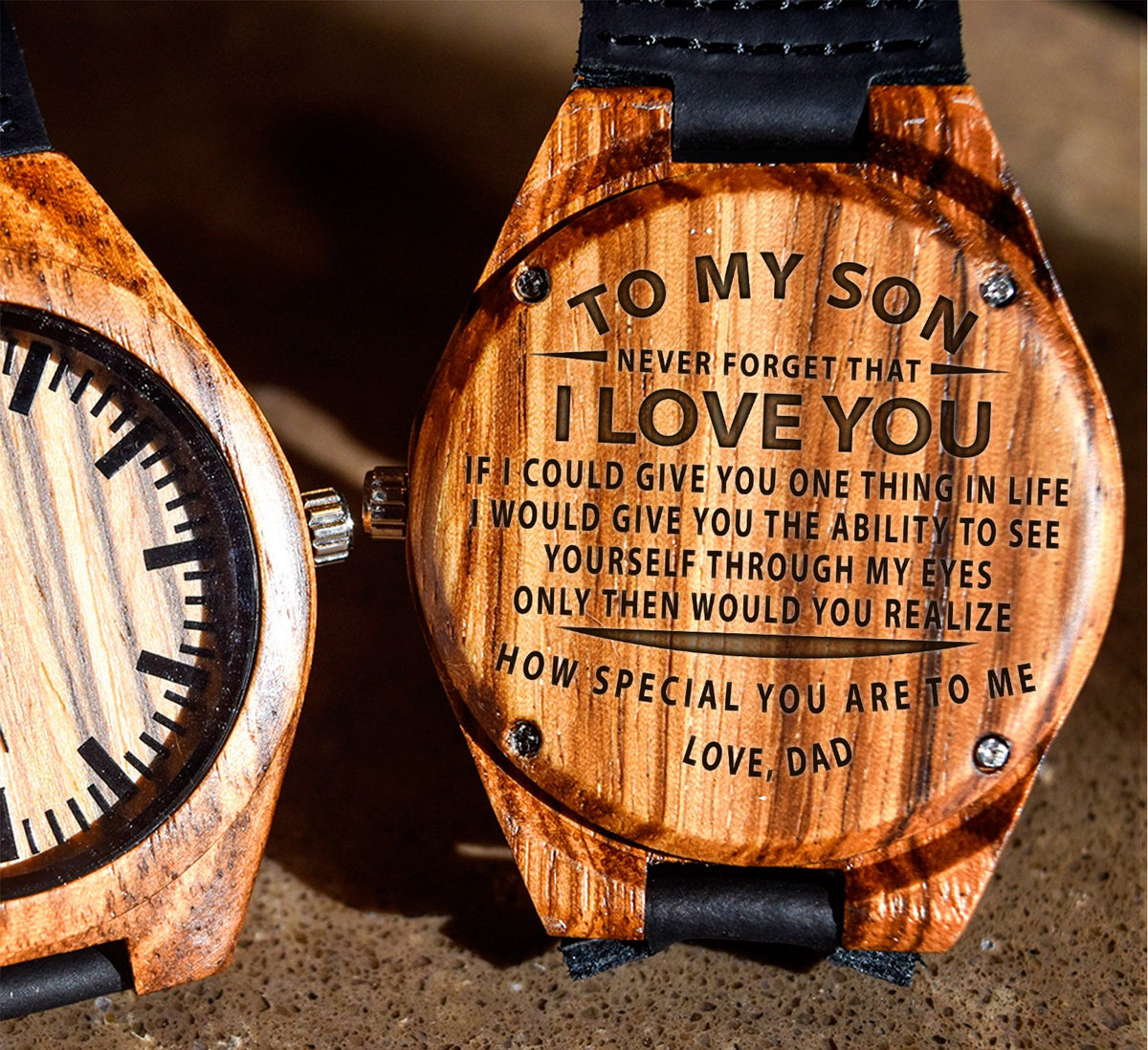 To My Son - If I Could Give You One Thing in Life - Wooden Watch