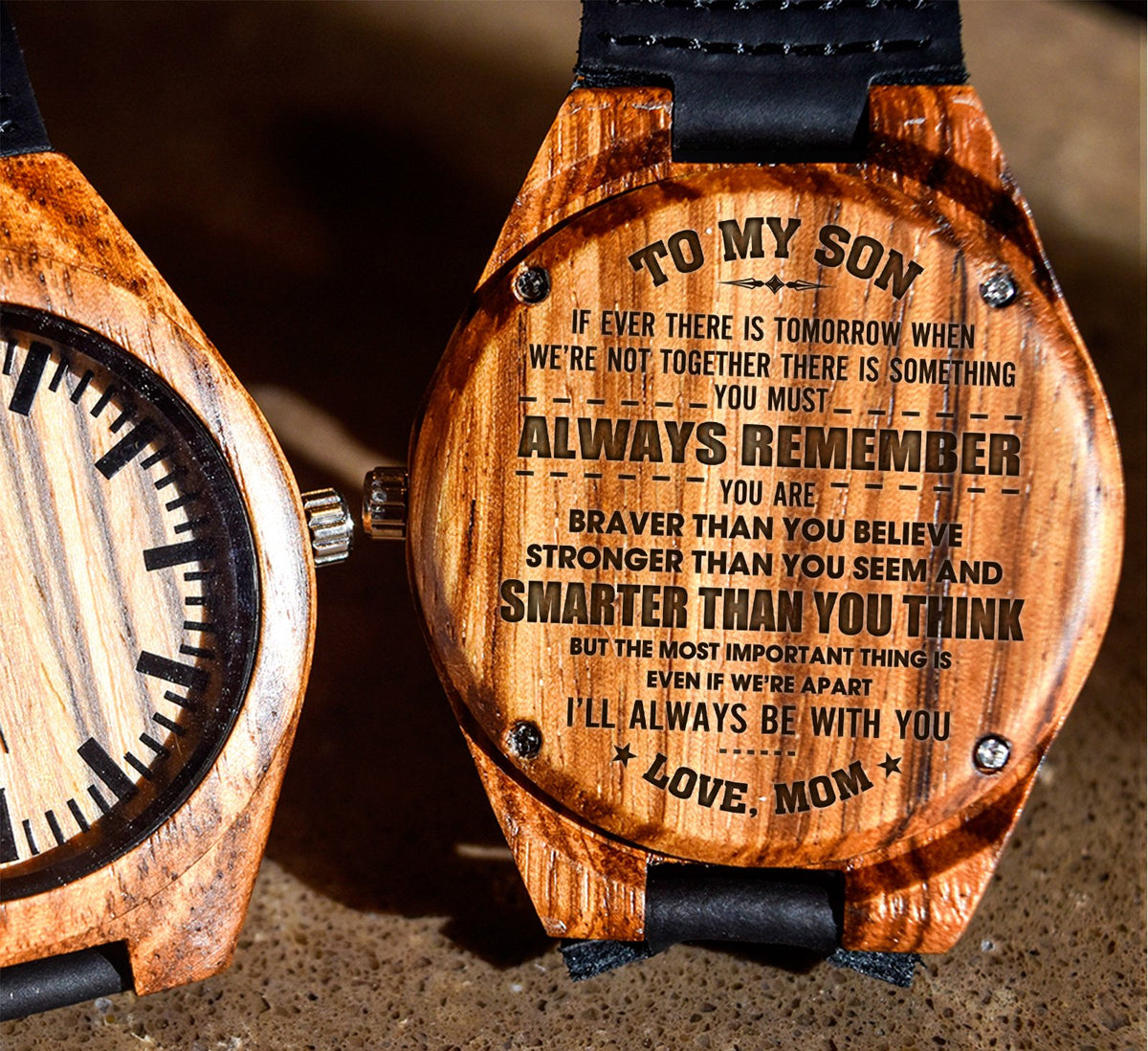 To My Son - Never Forget I Love You - Wooden Watch