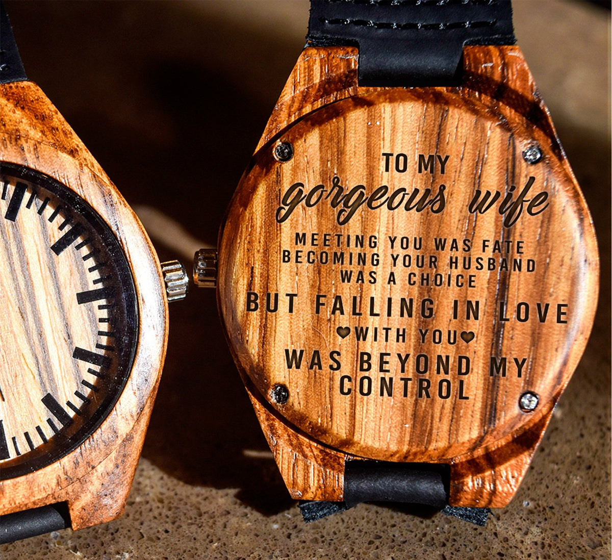 To My Wife - Falling in Love With You Was Beyond My Control - Wooden Watch