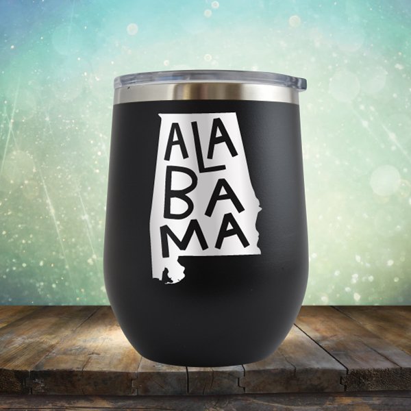 Alabama State Outline - Wine Tumbler