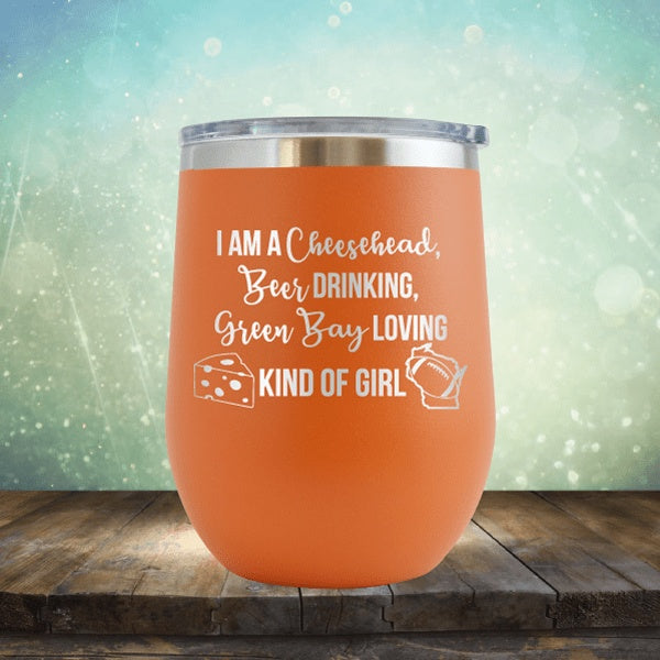 Cheesehead Beer Drinking Girl - Wine Tumbler