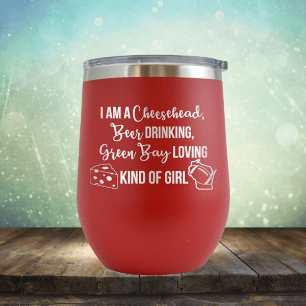 Cheesehead Beer Drinking Girl - Wine Tumbler