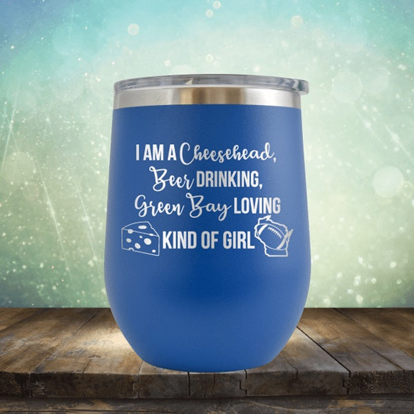 Cheesehead Beer Drinking Girl - Wine Tumbler