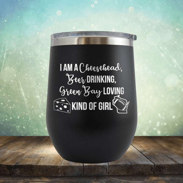 Cheesehead Beer Drinking Girl - Wine Tumbler