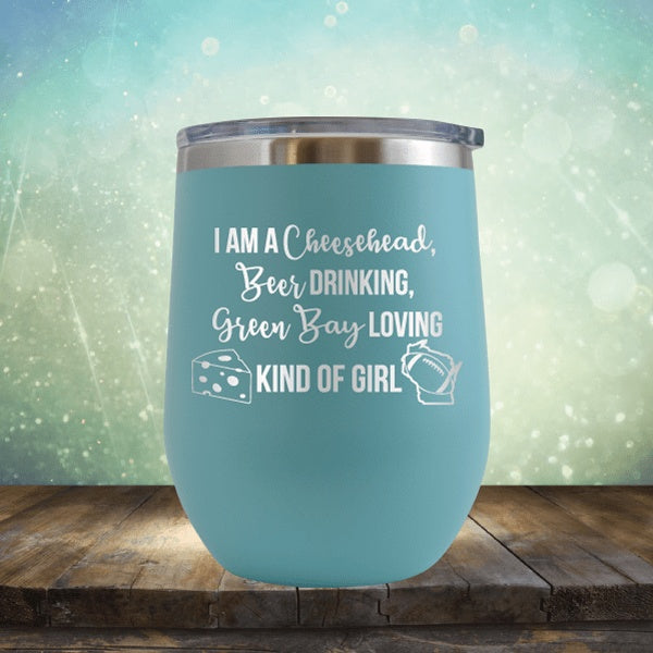 Cheesehead Beer Drinking Girl - Wine Tumbler