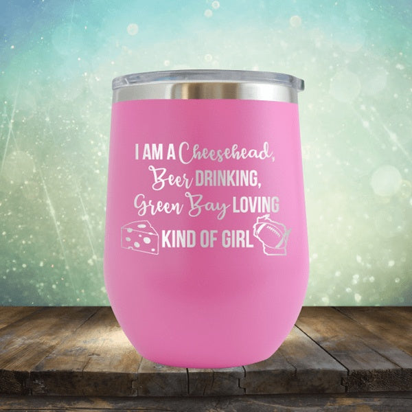 Cheesehead Beer Drinking Girl - Wine Tumbler