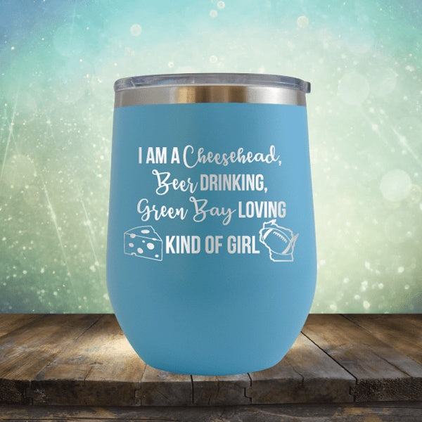 Cheesehead Beer Drinking Girl - Wine Tumbler