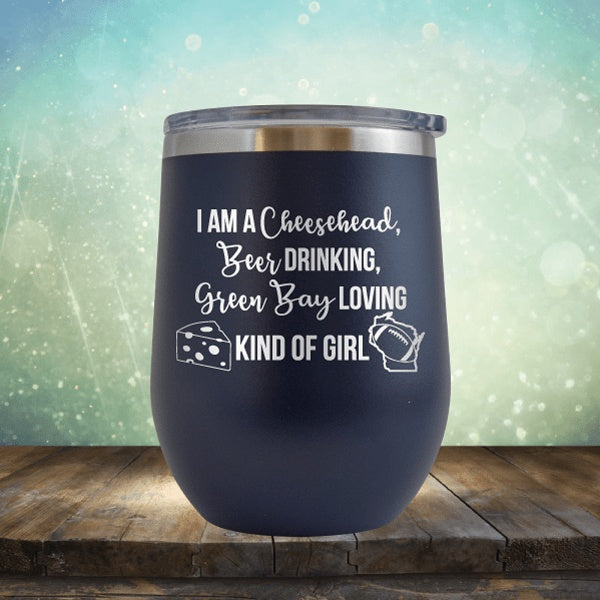 Cheesehead Beer Drinking Girl - Wine Tumbler