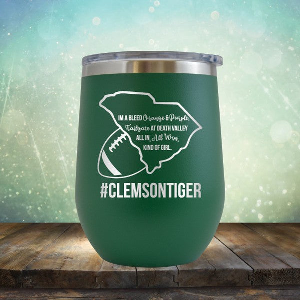 Clemson Football Girl - Wine Tumbler