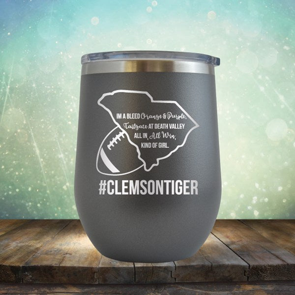 Clemson Football Girl - Wine Tumbler