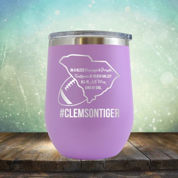 Clemson Football Girl - Wine Tumbler