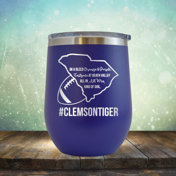 Clemson Football Girl - Wine Tumbler