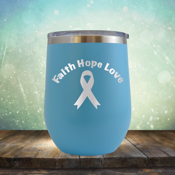 Faith Hope Love Breast Cancer Awareness - Wine Tumbler
