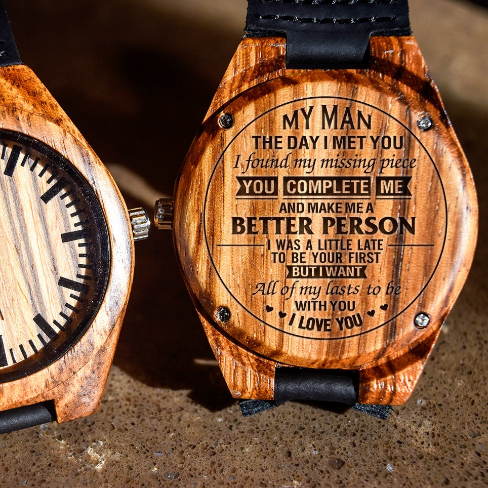 My Man The Day I Met You - Engraved Zebra Watch