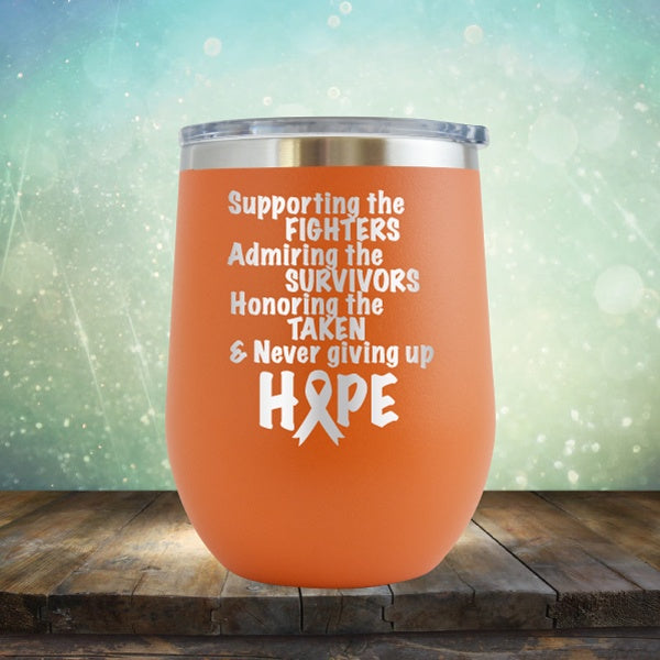 Supporting The Fighters Breast Cancer - Wine Tumbler