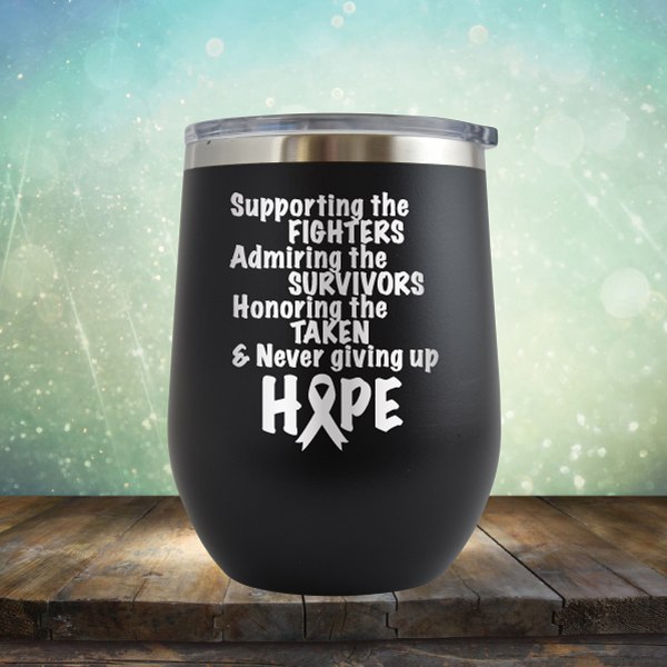 Supporting The Fighters Breast Cancer - Wine Tumbler