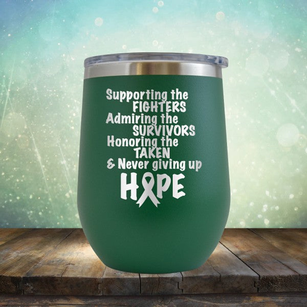 Supporting The Fighters Breast Cancer - Wine Tumbler