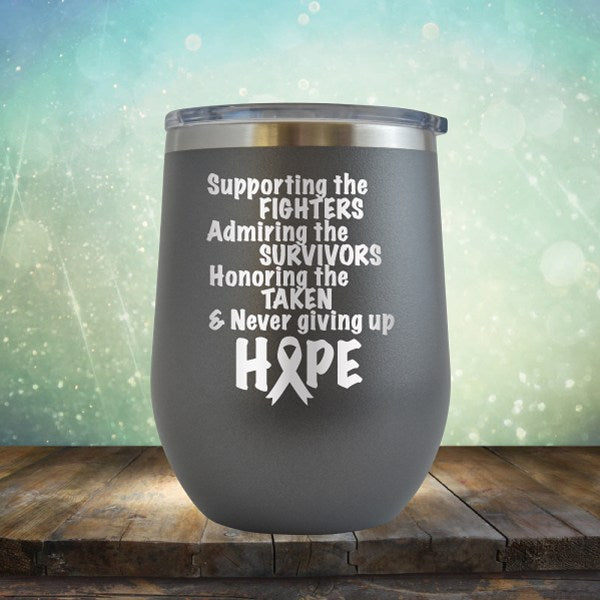 Supporting The Fighters Breast Cancer - Wine Tumbler