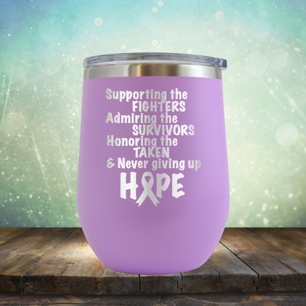 Supporting The Fighters Breast Cancer - Wine Tumbler
