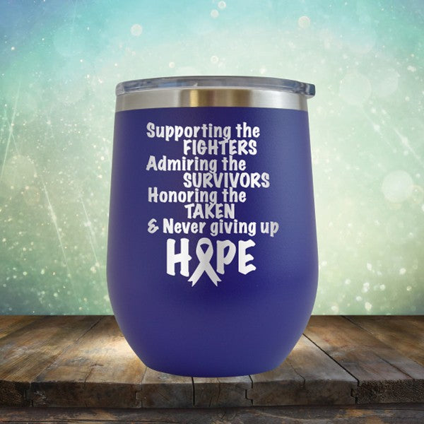 Supporting The Fighters Breast Cancer - Wine Tumbler